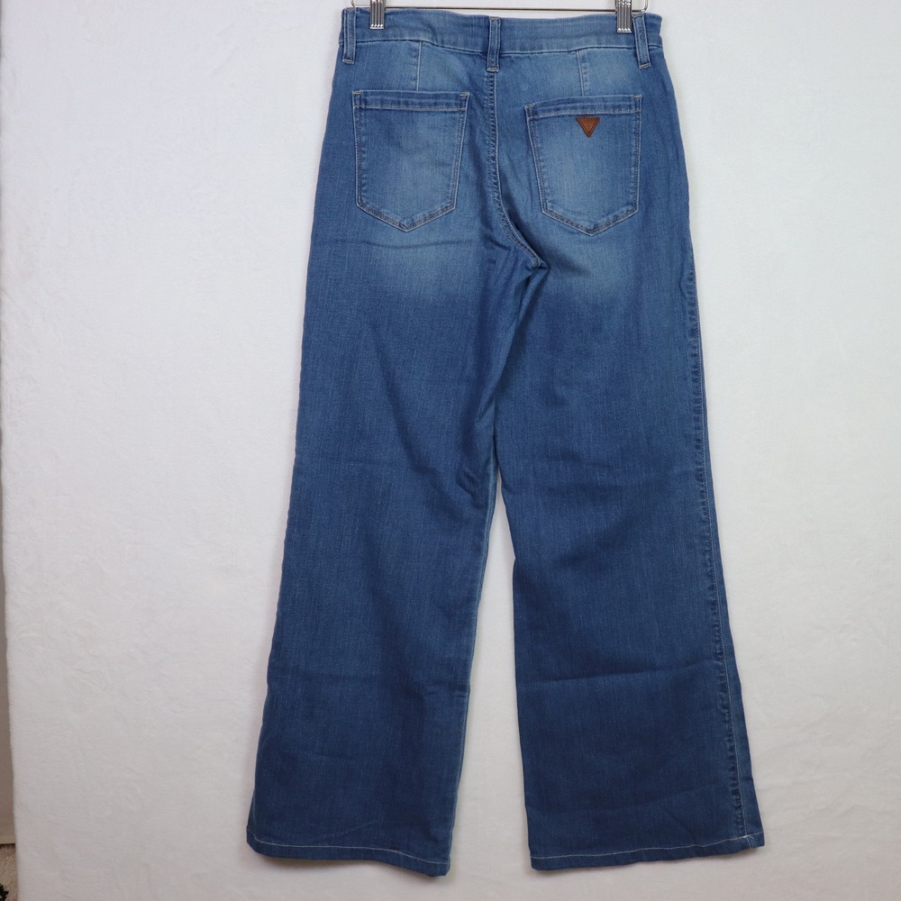 GUESS Blue Wide Leg High Rise Whiskered‎ Denim Jeans 28 - Picture 2 of 9
